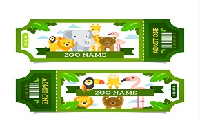 Green zoo entrance ticket design